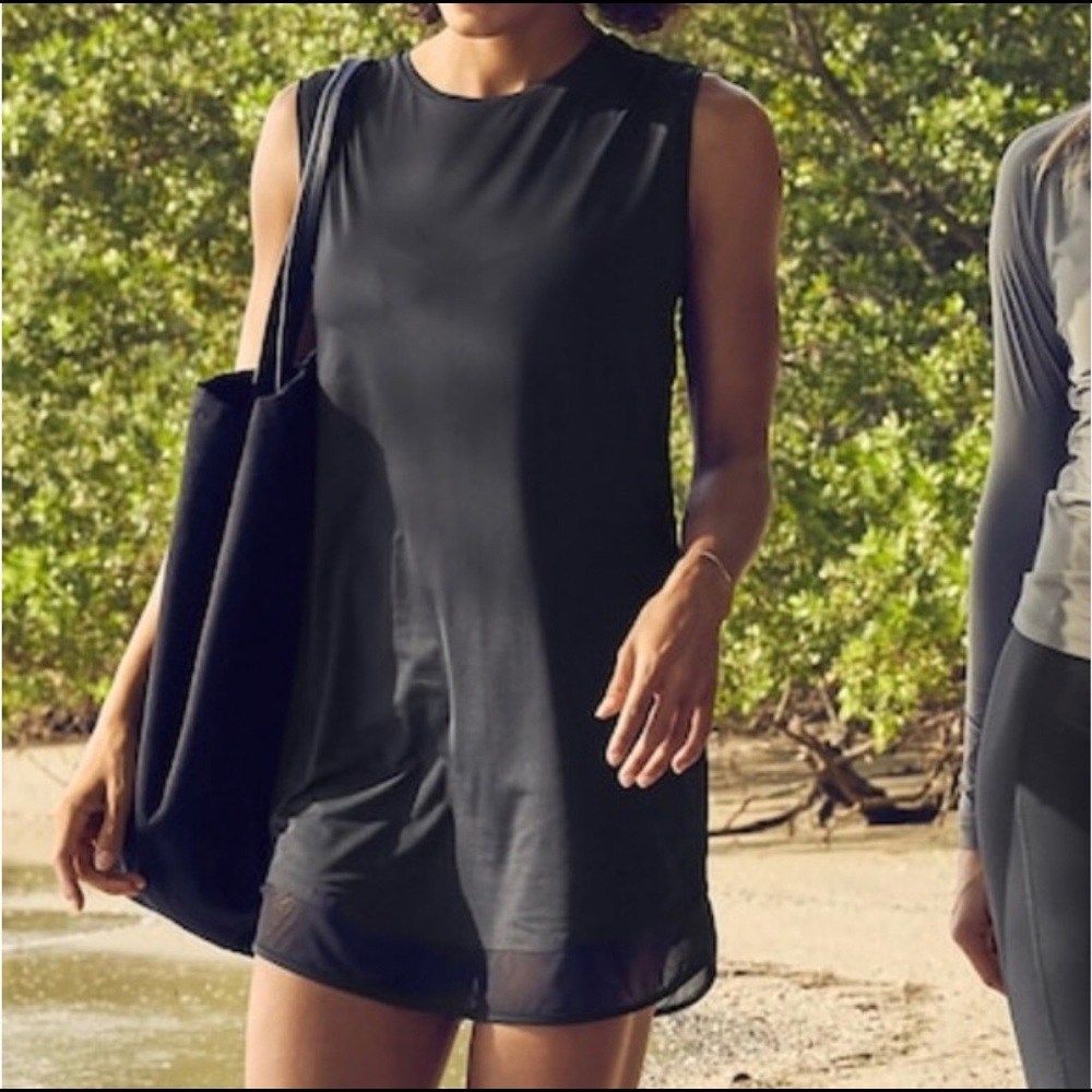 Athleta Black Mini Dress Size Medium Tall